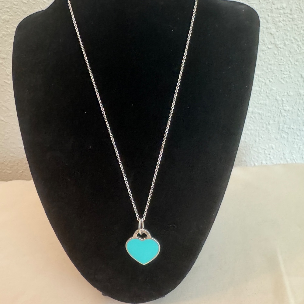 AUTHENTIC Tiffany Blue Heart Pendant in Sterling Silver